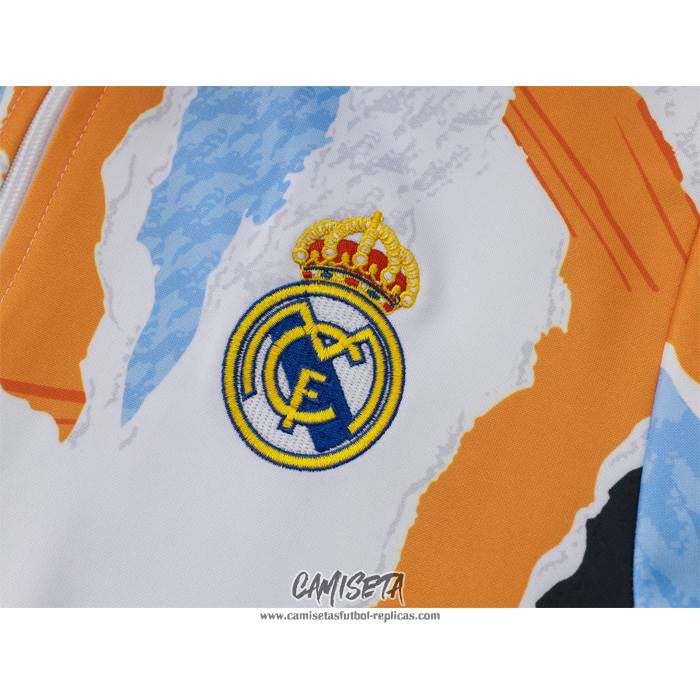 Chandal de Chaqueta del Real Madrid 2024-2025 Nino Blanco y Amarillo